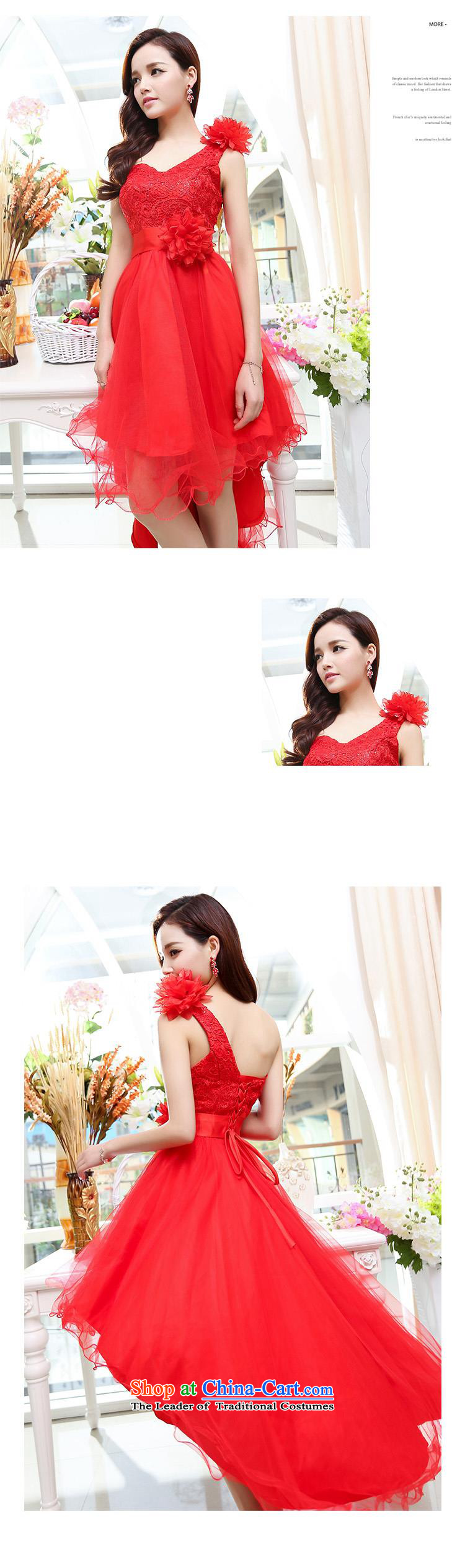 Upscale dress large red wedding dresses etiquette dress single shoulder strap lace bon bon skirt long tail princess skirt 2015 Summer New Red S picture, prices, brand platters! The elections are supplied in the national character of distribution, so action, buy now enjoy more preferential! As soon as possible.