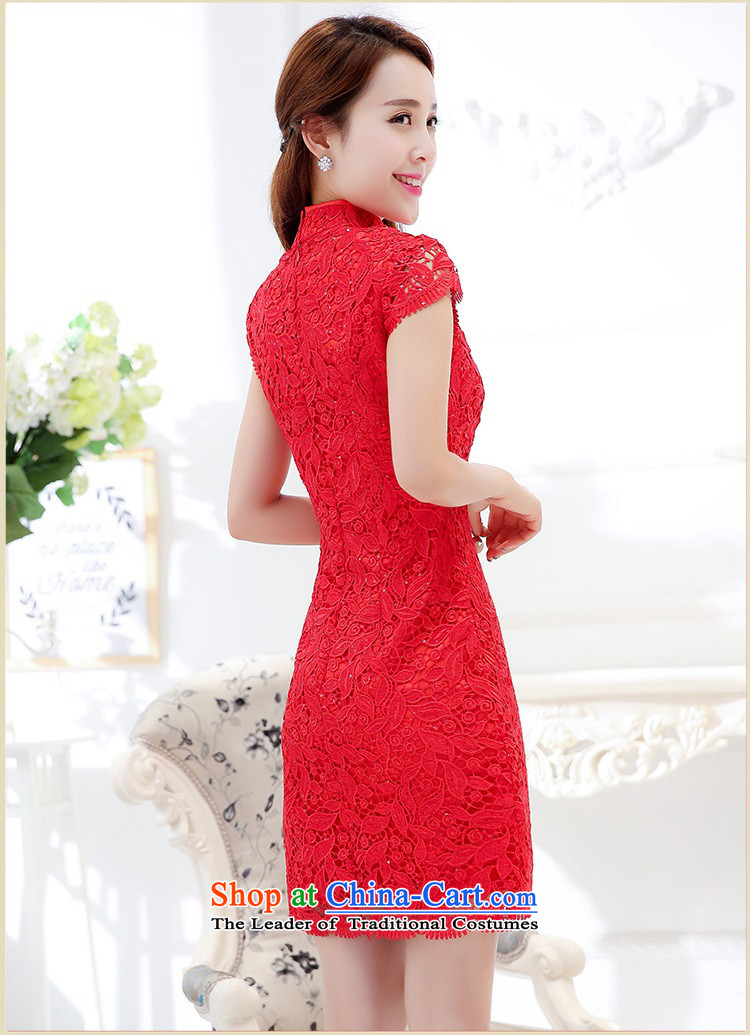 Upscale dress 2015 Summer bride cheongsam dress package and short-sleeved gown red lace high collar bridesmaid wedding dresses bows to Sau San long in the video thin red XXXL picture, prices, brand platters! The elections are supplied in the national character of distribution, so action, buy now enjoy more preferential! As soon as possible.