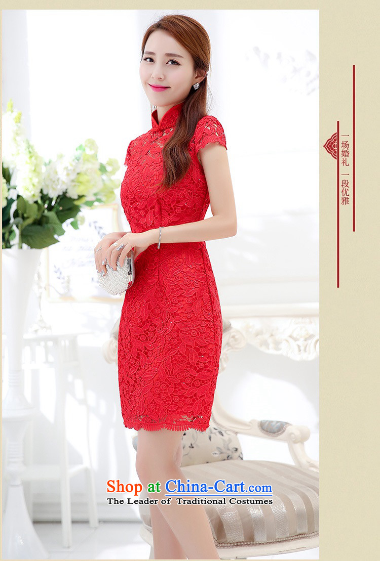 Upscale dress 2015 Summer bride cheongsam dress package and short-sleeved gown red lace high collar bridesmaid wedding dresses bows to Sau San long in the video thin red XXXL picture, prices, brand platters! The elections are supplied in the national character of distribution, so action, buy now enjoy more preferential! As soon as possible.