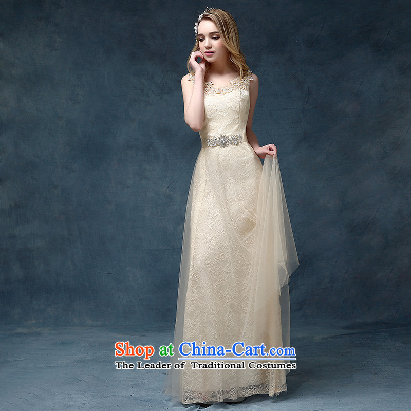 According to Lin Sha evening dresses bride stylish new 2015 Marriage bridesmaid dress banquet bows long service Sau San champagne color champagne color according to Lin Sha.... XXL, shopping on the Internet