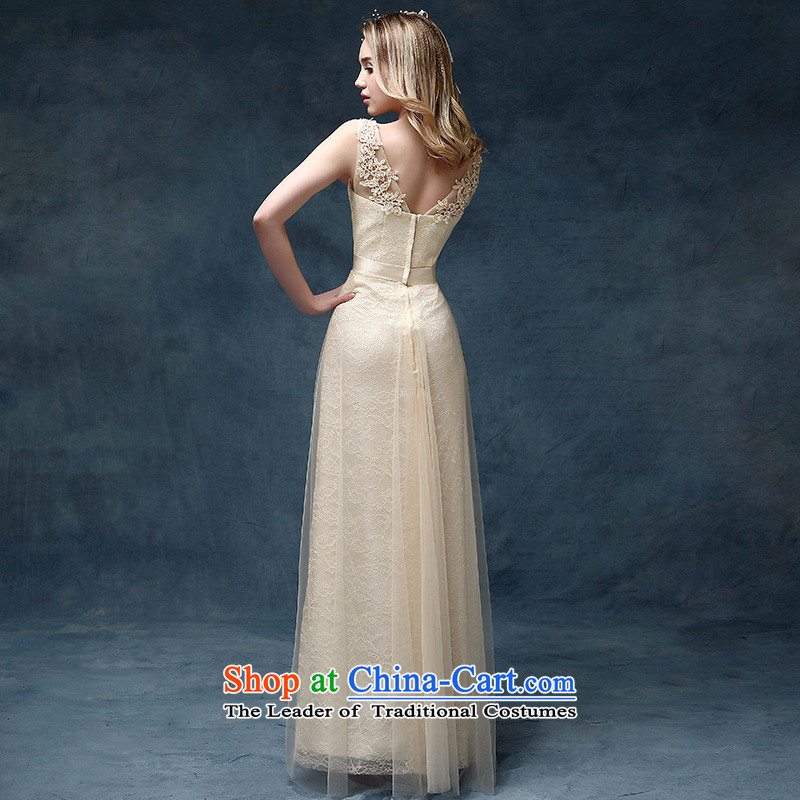 According to Lin Sha evening dresses bride stylish new 2015 Marriage bridesmaid dress banquet bows long service Sau San champagne color champagne color according to Lin Sha.... XXL, shopping on the Internet