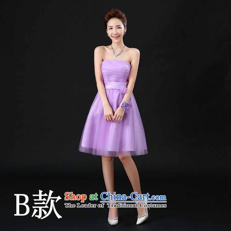 Tim hates makeup and new bridesmaid winter clothing bridesmaid mission shoulder sister short skirt dress bridesmaid dress Chorus will dress bridesmaid small dress purple dress skirt F02 A) wrist spend S, Tim hates makeup and shopping on the Internet has been pressed.