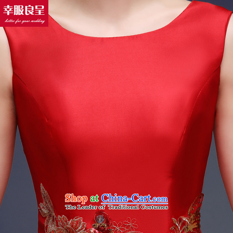 The privilege of serving-leung bride services fall 2015 bows qipao summer evening dress short of stylish wedding dresses women small red red , L, a service-leung , , , shopping on the Internet