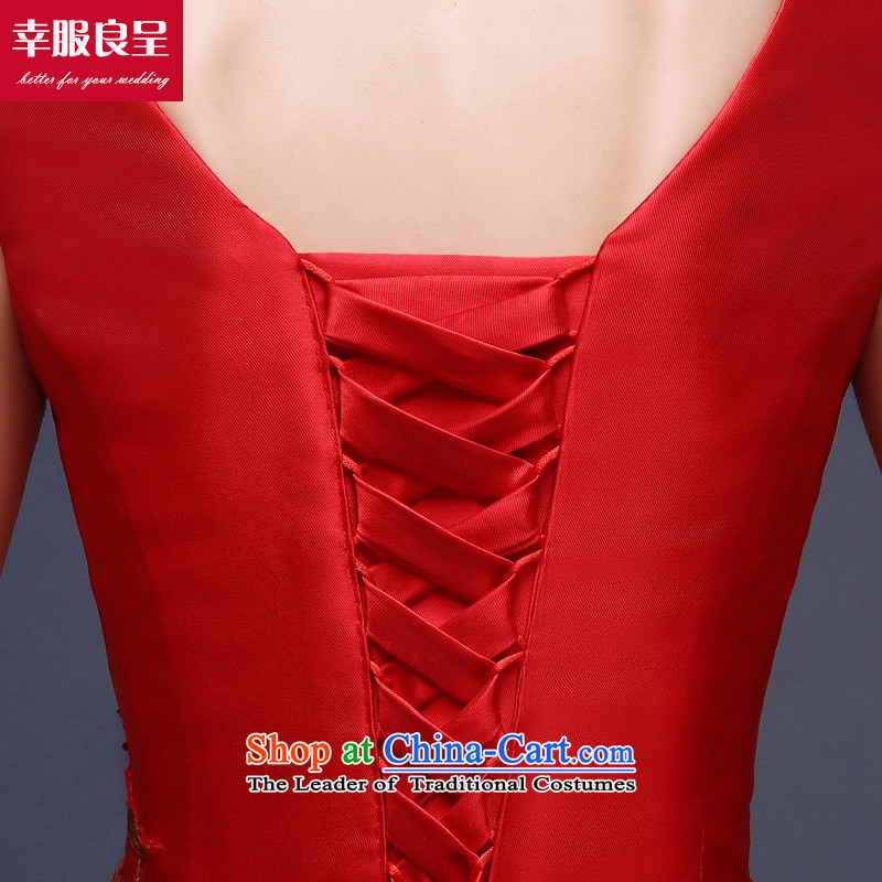 The privilege of serving-leung bride services fall 2015 bows qipao summer evening dress short of stylish wedding dresses women small red red , L, a service-leung , , , shopping on the Internet