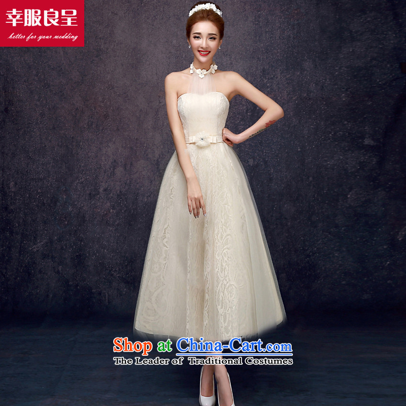 The privilege of serving the new 2015-leung Mr Ronald champagne color bridesmaid in long bridesmaid mission bridesmaids sister skirt small dress in champagne color) (F) of the long and 606 S, tail of the Chest Services-leung , , , shopping on the Internet