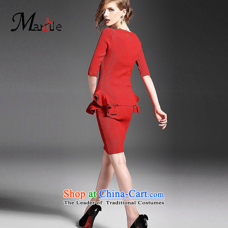 Maria di America MARDILE  2015 stylish and cozy Sweet temperament knitting billowy flounces, under the T-shirt RED M, Marguerite Sau San Mr Dagnall (MARDILE) , , , shopping on the Internet