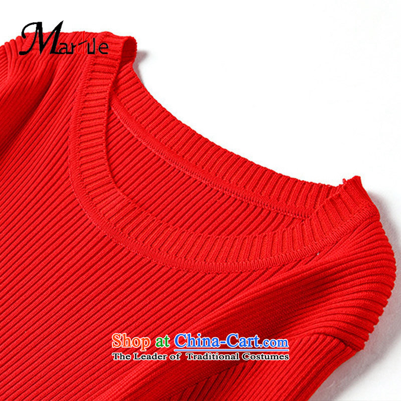 Maria di America MARDILE  2015 stylish and cozy Sweet temperament knitting billowy flounces, under the T-shirt RED M, Marguerite Sau San Mr Dagnall (MARDILE) , , , shopping on the Internet