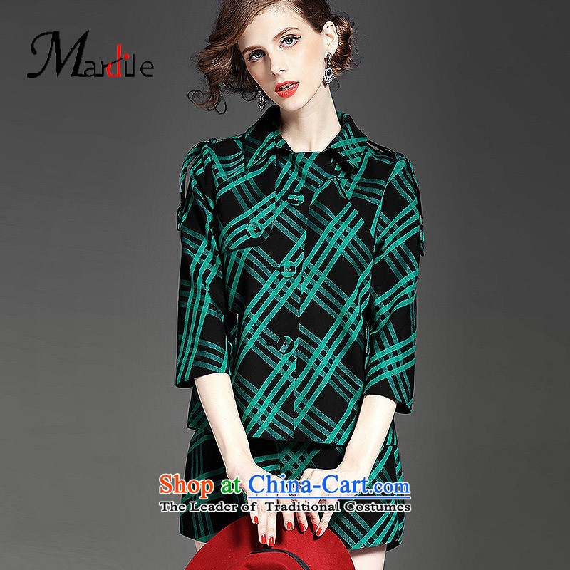 Maria di America 2015 MARDILE in the fall of President of fashionable trend lapel plaid pants and casual jacket female kit red figure M Princess Di America (MARDILE) , , , shopping on the Internet