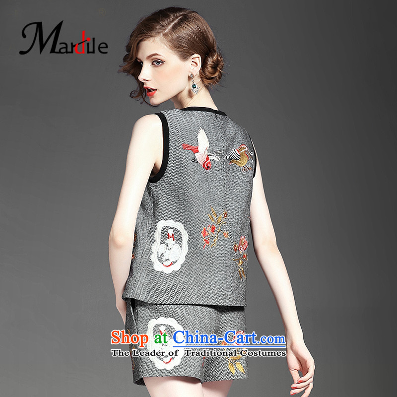 Maria di America 2015 MARDILE autumn and winter new women's western style embroidery? shorts kit gross two kits gray M Princess Di America (MARDILE) , , , shopping on the Internet