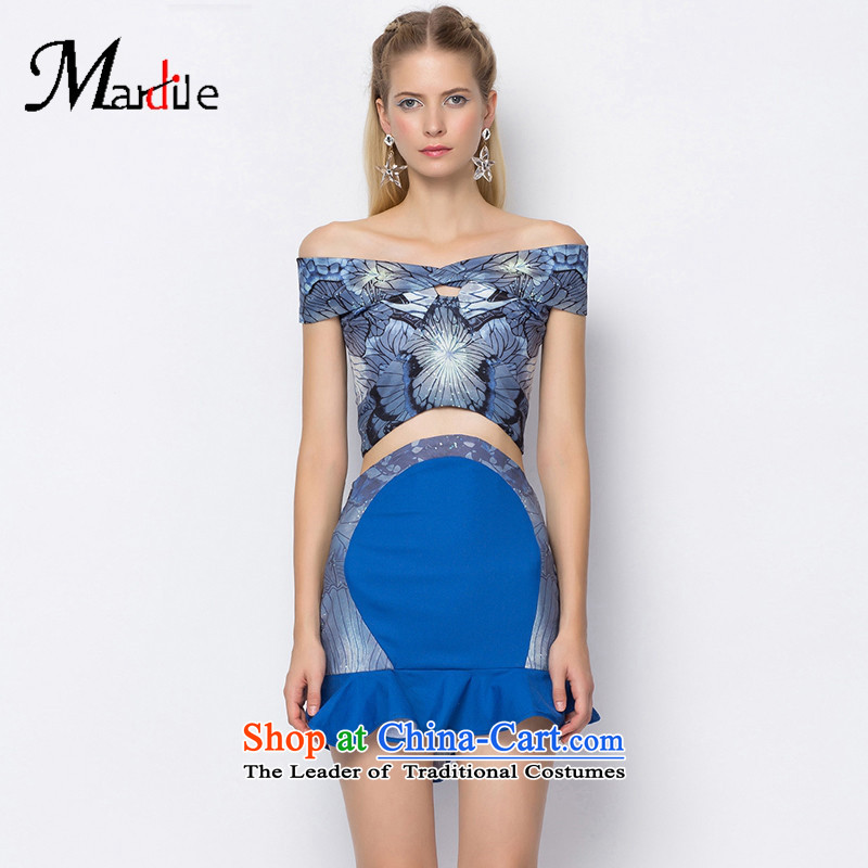 Maria di America  2015 MARDILE autumn and winter and sexy stylish shirt bare shoulders and more elegant Package Kit picture color M