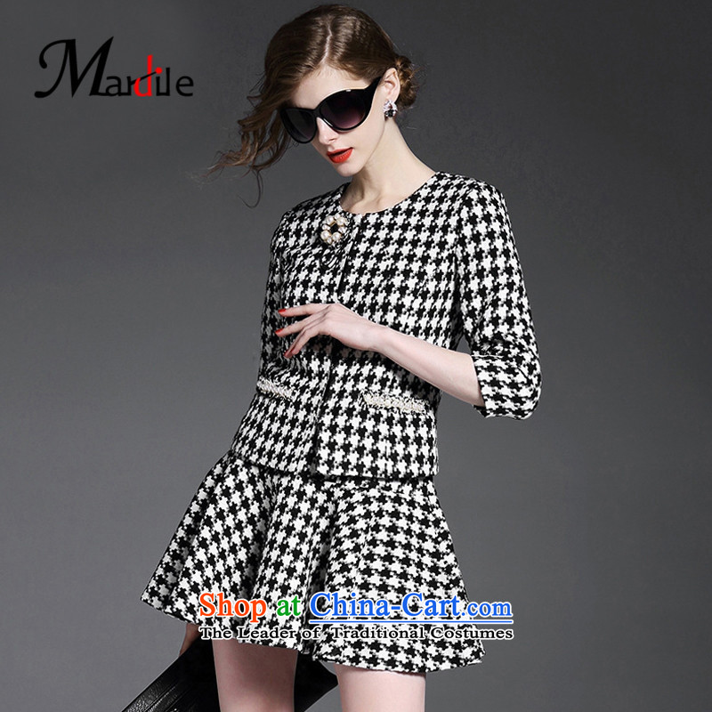 Maria di America  2015 MARDILE autumn and winter new women's western style jacket + bon bon skirt two kits picture color L