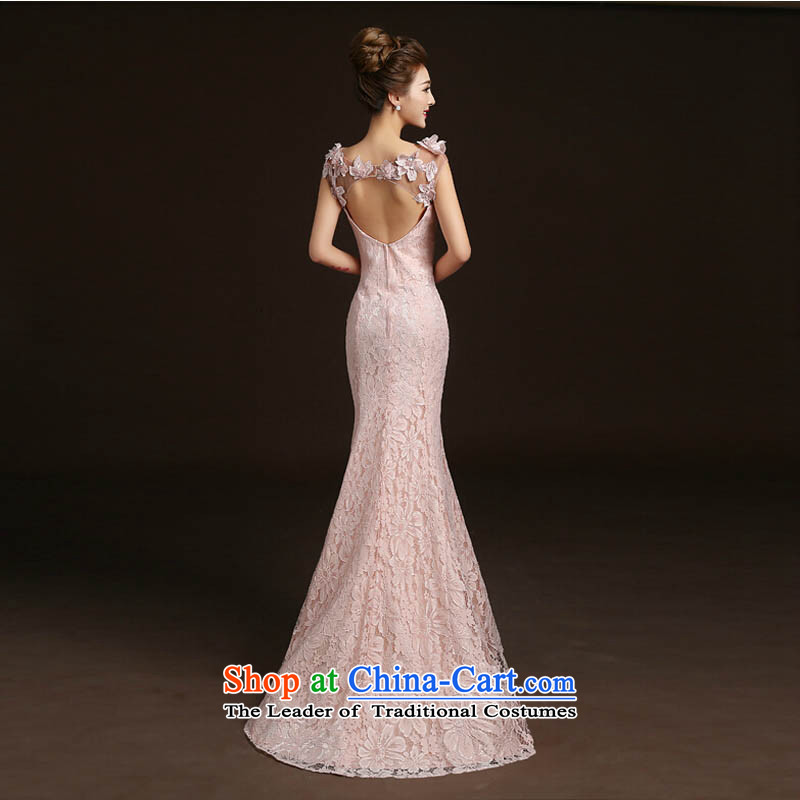The new 2015 Sau San tail longer bride wedding dress bows service female wedding banquet dinner dress autumn and winter pale pink tailored please contact customer service, pure love bamboo yarn , , , shopping on the Internet
