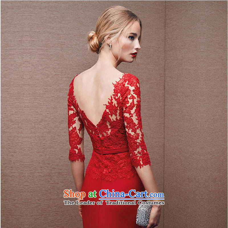 Pure Love bamboo yarn 2015 autumn and winter new stylish red V-Neck crowsfoot bride wedding dress bows service long evening dresses red tailored please contact customer service, pure love bamboo yarn , , , shopping on the Internet