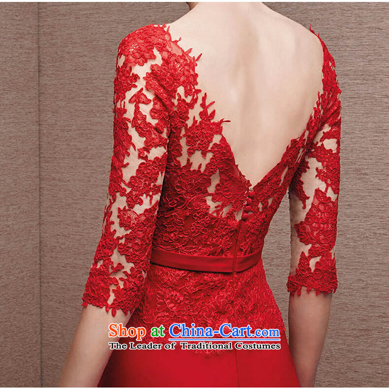 Pure Love bamboo yarn 2015 autumn and winter new stylish red V-Neck crowsfoot bride wedding dress bows service long evening dresses red tailored please contact customer service, pure love bamboo yarn , , , shopping on the Internet