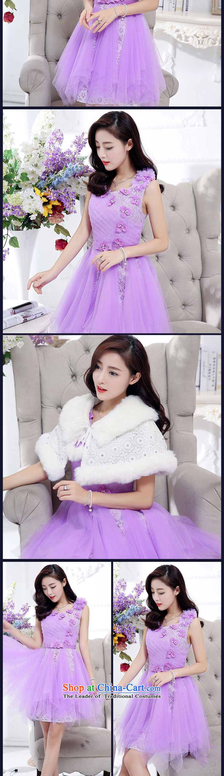 Mei Lin Shing 2015 new Korean bon bon skirt dresses dress bride sweet Bow Tie Foutune of skirt light purple L picture, prices, brand platters! The elections are supplied in the national character of distribution, so action, buy now enjoy more preferential! As soon as possible.