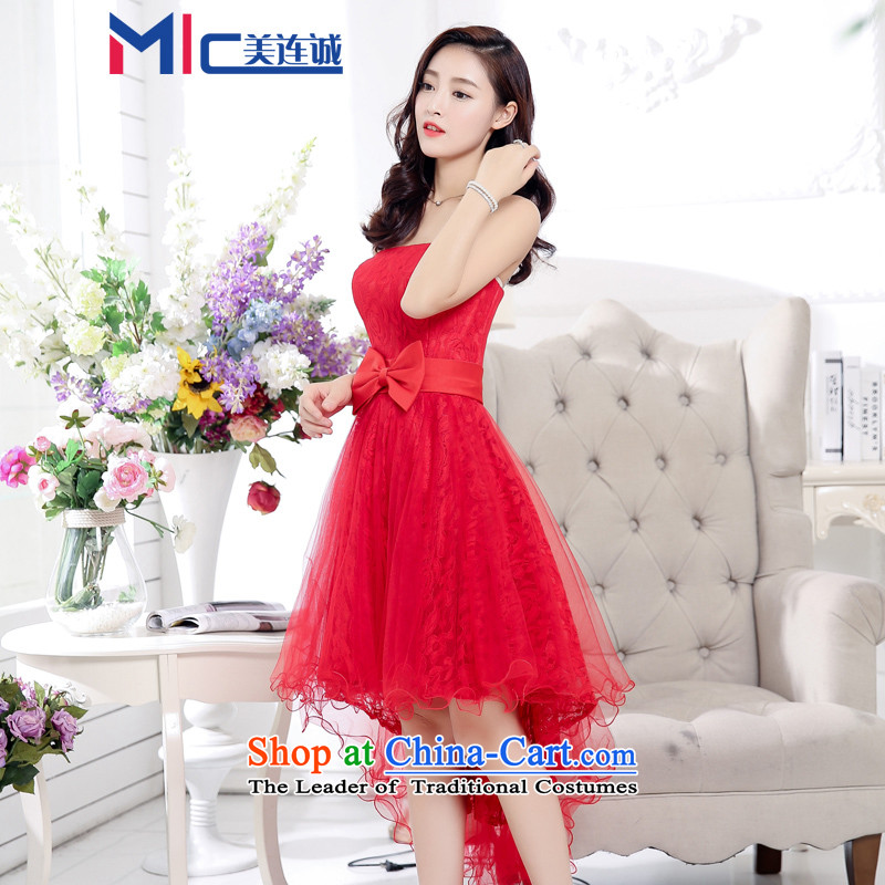 Mei Lin Shing 2015 new dresses dresses temperament and chest wedding Top Loin video thin black small belly evening dresses purple , L, Mei Lin Shing Shopping on the Internet has been pressed.