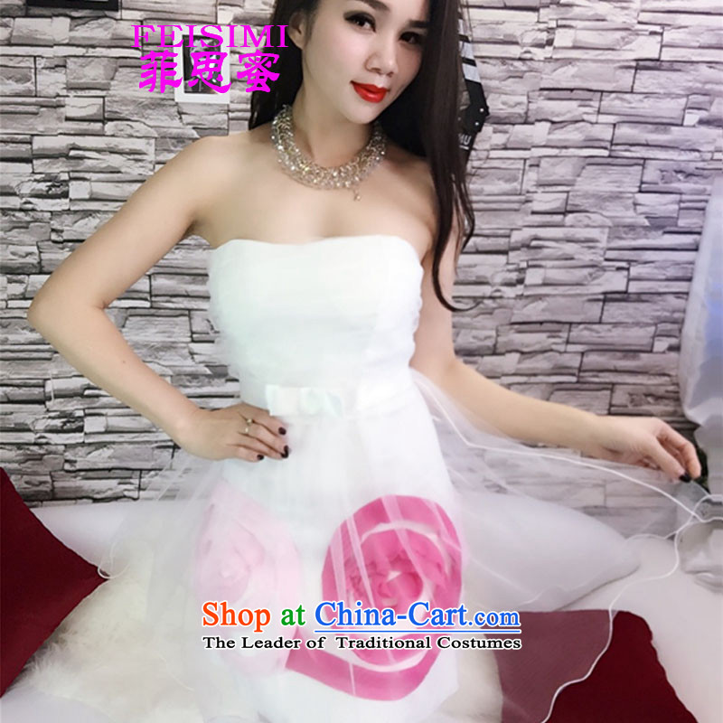 Nafis Sadik honey 2015 Fall/Winter Collections Korean stylish Sweet sexy wiping the chest small dress flowers bon bon dress code, white are Cisco honey (feisimi) , , , shopping on the Internet