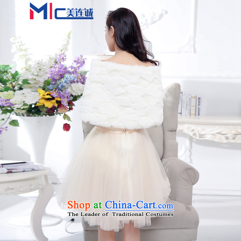 Mei Lin Shing 2015 autumn and winter new dresses dresses bon bon skirt evening banquet marriage in Sau San video thin skirt sleeveless style rice white L, Mei Lin Shing Shopping on the Internet has been pressed.