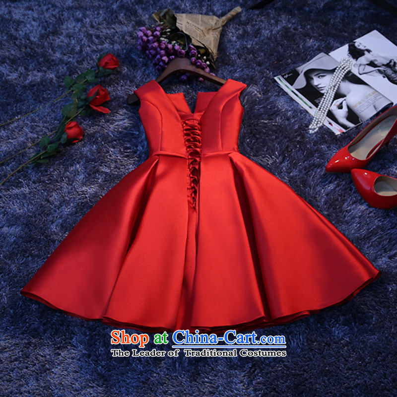 Short of red bride bows services 2015 New Fall/Winter Collections bridesmaid dress banquet evening dresses trendy first field in accordance with the s Red shoulder Lena (YILAINA) , , , shopping on the Internet