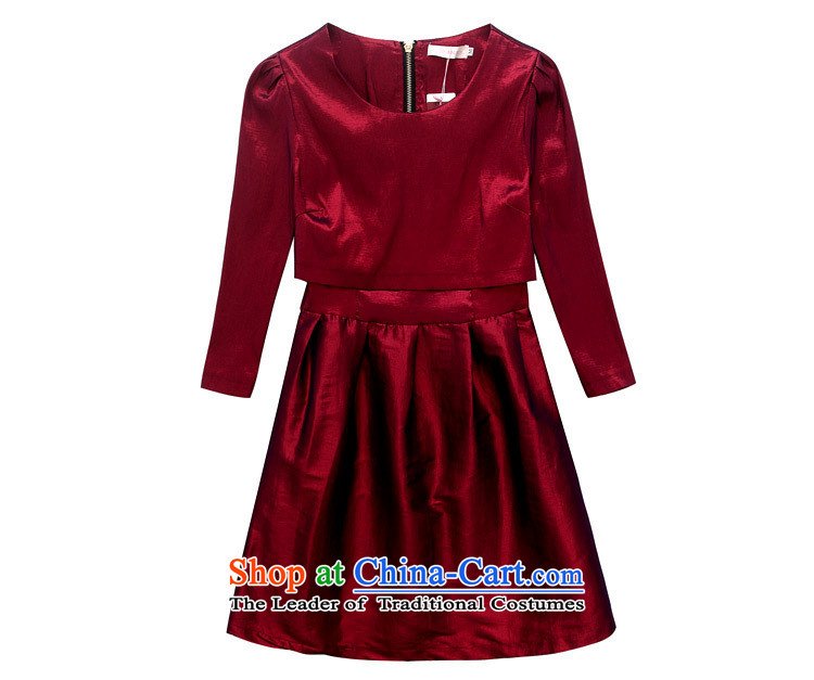 Orange Tysan *2015 temperament long-sleeved false two short thin, Sau San video bon bon apron skirt xl breastfeeding small dress wine red L picture, prices, brand platters! The elections are supplied in the national character of distribution, so action, buy now enjoy more preferential! As soon as possible.