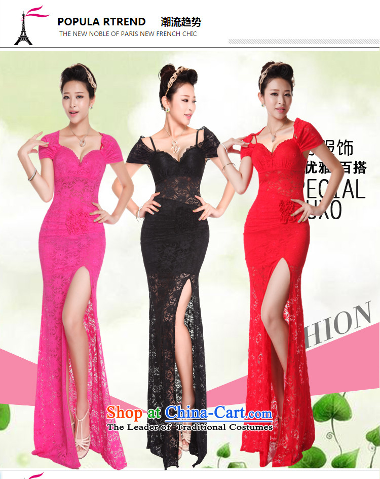 Optimize fruit shop 2015 Summer bell sexy women's dresses long lace banquet dress will raise the S pictures, prices, brand platters! The elections are supplied in the national character of distribution, so action, buy now enjoy more preferential! As soon as possible.