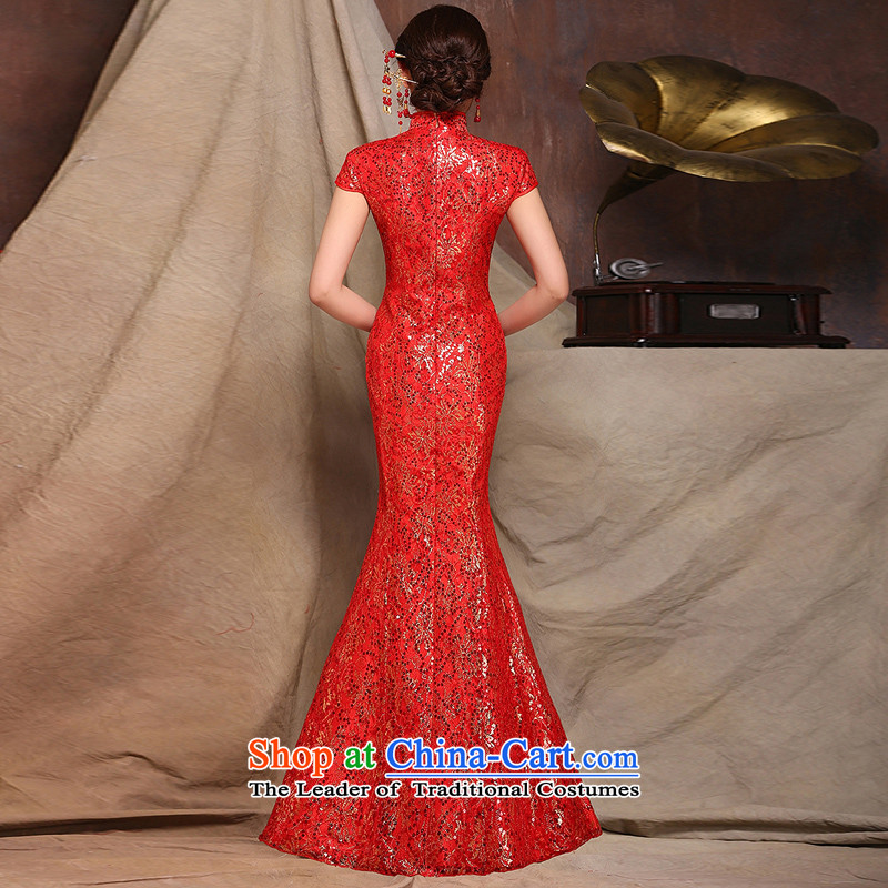 Red bows Service Bridal long stylish 2015 new marriage wedding dresses , according to Red Spring Crowsfoot Lena (YILAINA) , , , shopping on the Internet