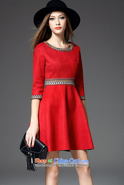 The OSCE Poetry Film 2015 autumn and winter new women's heavy industry staples pearl embroidery suede 7 cuff dress dresses red door onto bows bridesmaid at black S picture services, prices, brand platters! The elections are supplied in the national character of distribution, so action, buy now enjoy more preferential! As soon as possible.