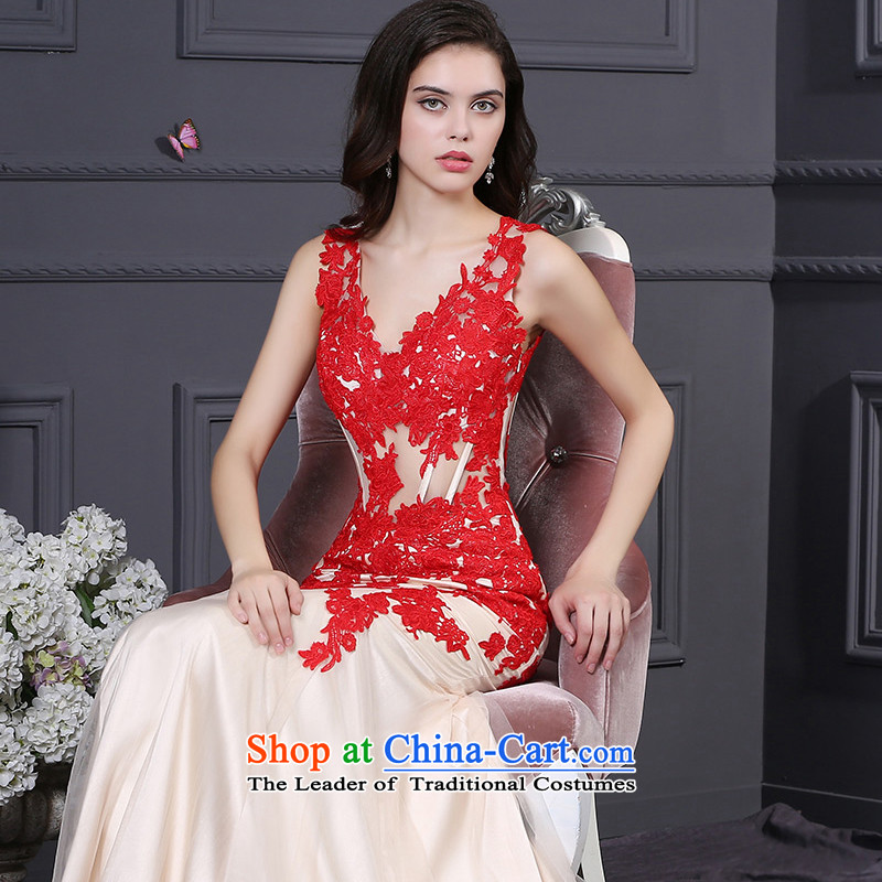 Custom dresses dressilyme 2015 new V-Neck red stylish lace crowsfoot package and the reception party wedding dresses bows service evening red XXS,DRESSILY OCCASIONS ME WEAR ON-LINE,,, shopping on the Internet