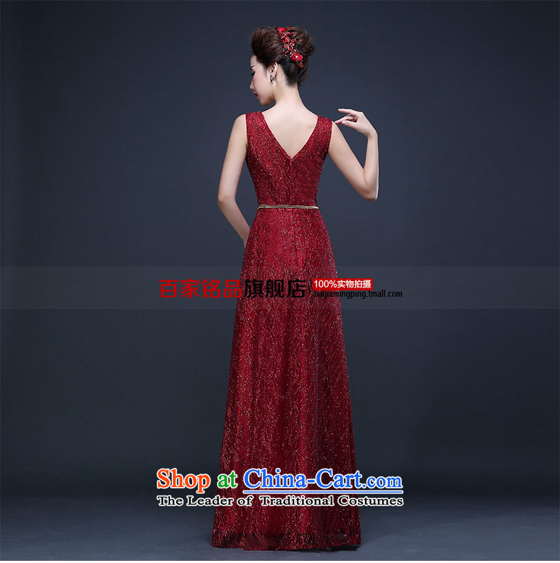 Evening dress long bride bows services 2015 autumn and winter new dresses dark red V-NECK L picture, prices, brand platters! The elections are supplied in the national character of distribution, so action, buy now enjoy more preferential! As soon as possible.
