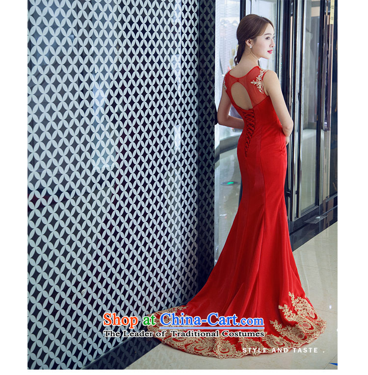 Love of the overcharged new Word 2015 stylish and elegant shoulder embroidery large red tie romantic crowsfoot large tail dress marriages bows service banquet night red tail with head of L pictures, prices, brand platters! The elections are supplied in the national character of distribution, so action, buy now enjoy more preferential! As soon as possible.