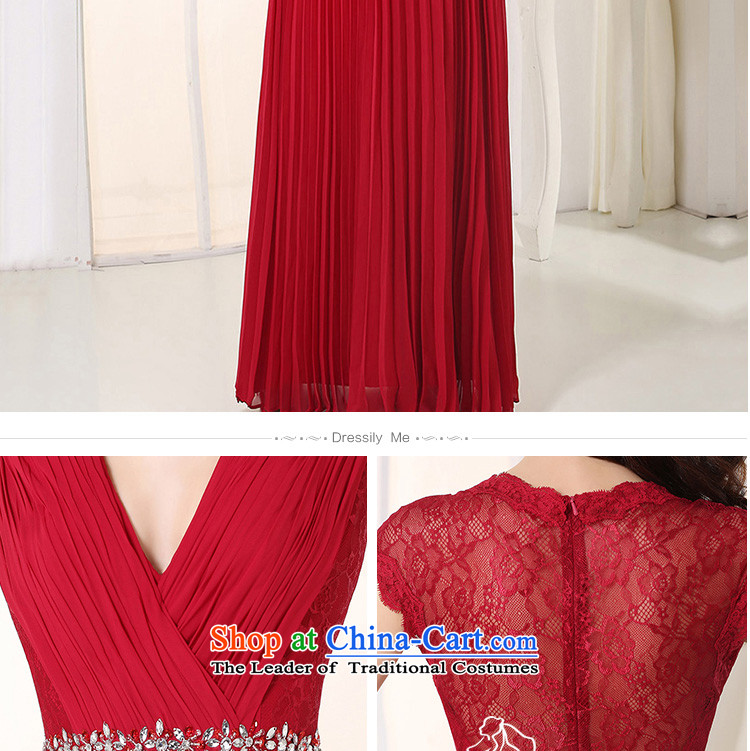 Custom dresses dressilyme 2015 new wine red chiffon like Susy Nagle diamond belt V-Neck lace reception party wedding party services deep red XXL toasting champagne picture, prices, brand platters! The elections are supplied in the national character of distribution, so action, buy now enjoy more preferential! As soon as possible.