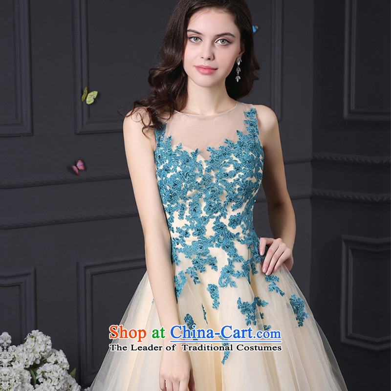 Custom dresses dressilyme 2015 New Tulle lace back short of Princess round-neck collar reception party wedding dresses bows service evening sky blue XL,DRESSILY OCCASIONS ME WEAR ON-LINE,,, shopping on the Internet