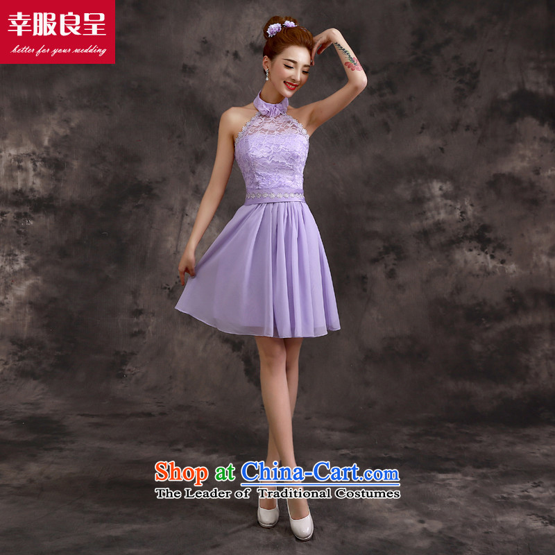 The privilege of serving-leung bridesmaid to serve the new sister in 2015 Short) bridesmaid dress skirt purple small dress bridesmaids E - shoulders back to services-leung 2XL, shopping on the Internet has been pressed.