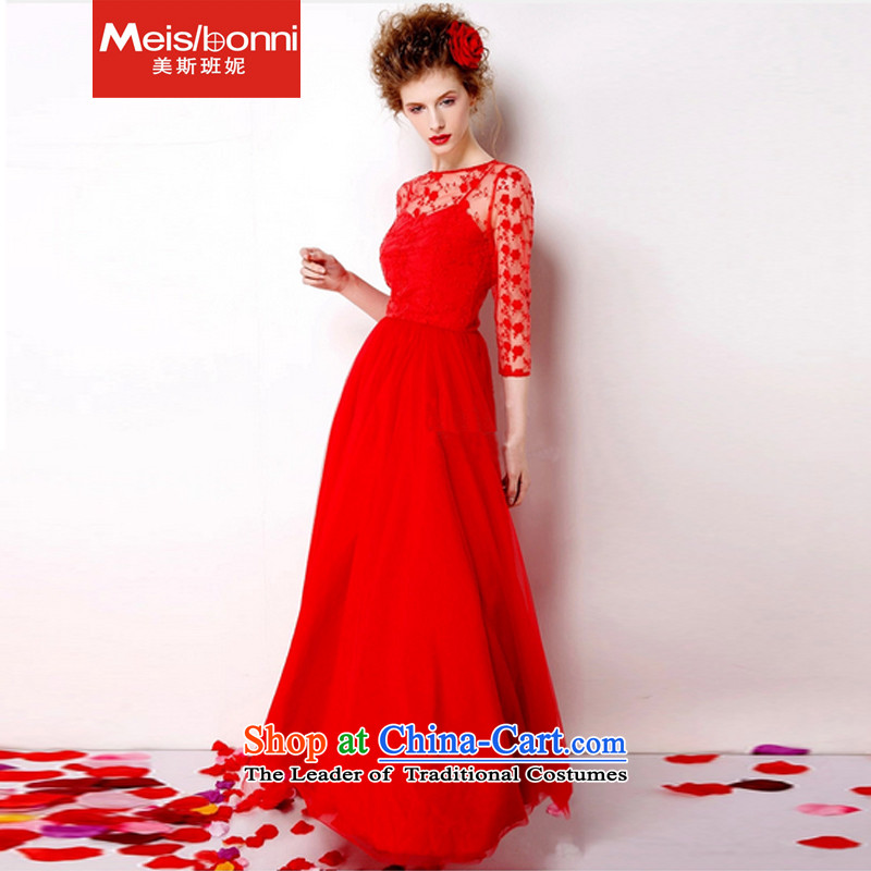 The United States at the large red embroidery Connie dresses 2015 retro lace red petticoat bride 9 m large long skirt 5CLY Lai , on red S, Ni (meisibonni) , , , shopping on the Internet