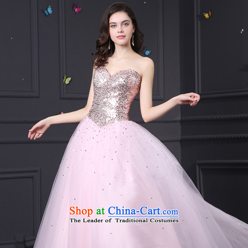 Custom dresses dressilyme 2015 new wiping the chest straps diamond long princess bon bon reception party evening dress bows service wedding pink XXXL,DRESSILY OCCASIONS ME WEAR ON-LINE,,, shopping on the Internet