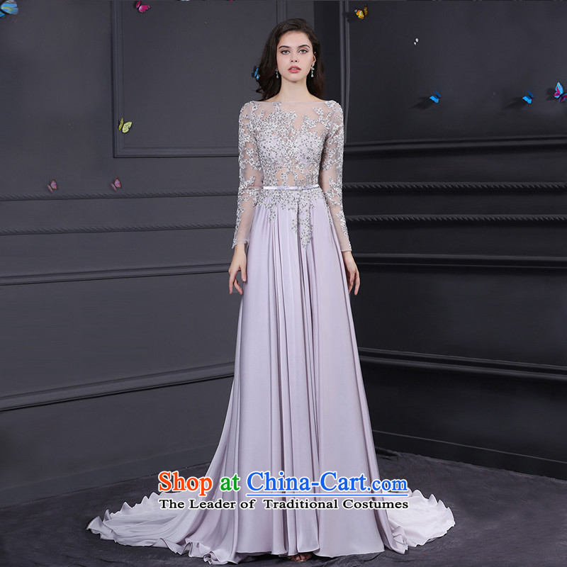 2015 Autumn dressilyme custom dress new lace back a long-sleeved Pullover long reception party evening banquet at the wedding dress custom colorXS