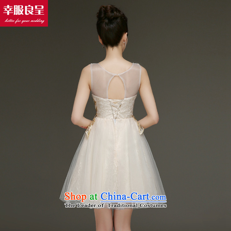 The privilege of serving-leung bows services evening dresses 2015 new bride dress small dress female short of marriage, sister skirt champagne color , L, a service-leung , , , shopping on the Internet