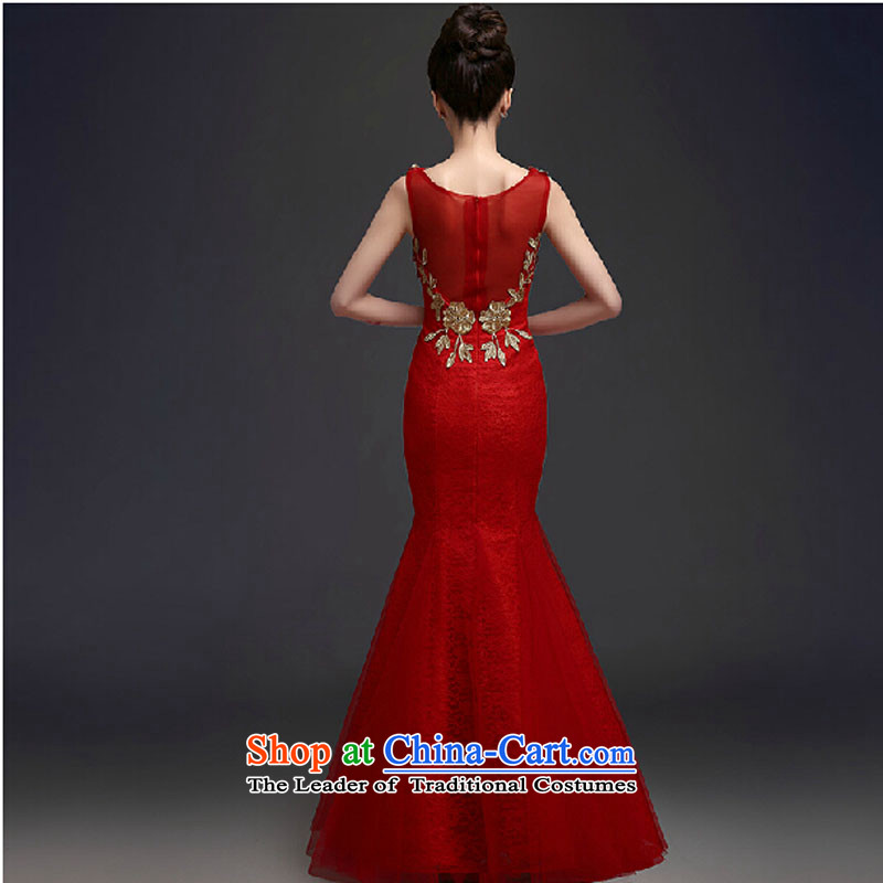 Dress long 2015 new marriages toasting champagne evening dress shoulders lace Phoenix sexy back banquet service deep red tailored please contact customer service, pure love bamboo yarn , , , shopping on the Internet