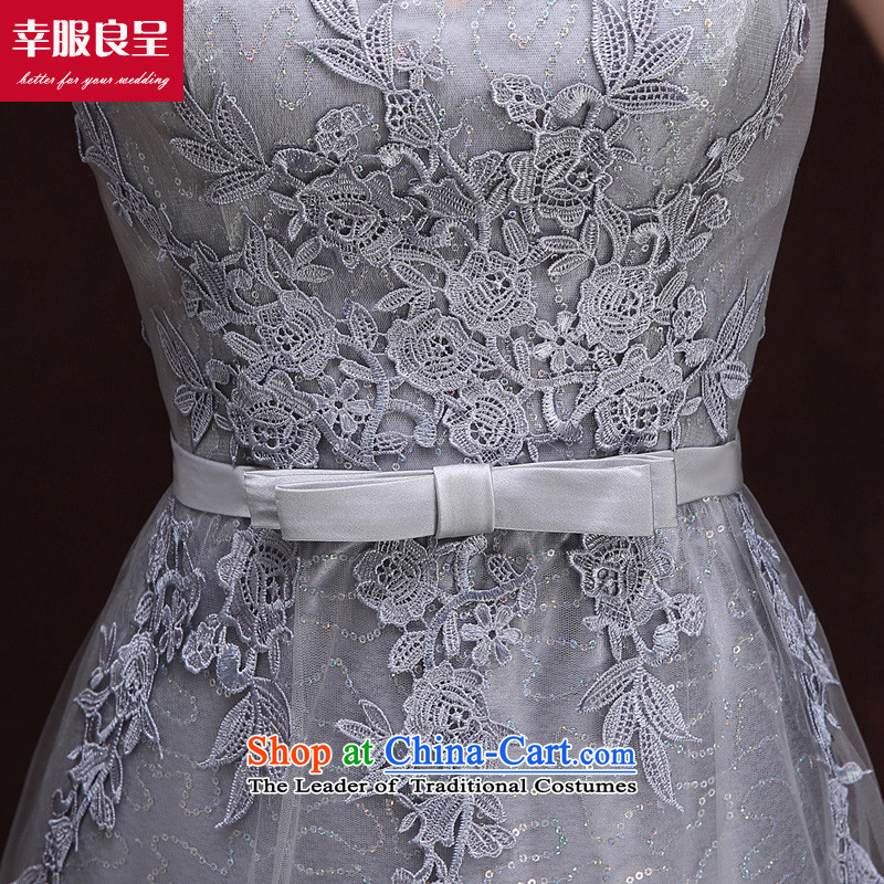 The privilege of serving-leung evening dresses 2015 new bride bows long bridesmaid sister skirt Ms. banquet service gray long 2XL, privilege service-leung , , , shopping on the Internet
