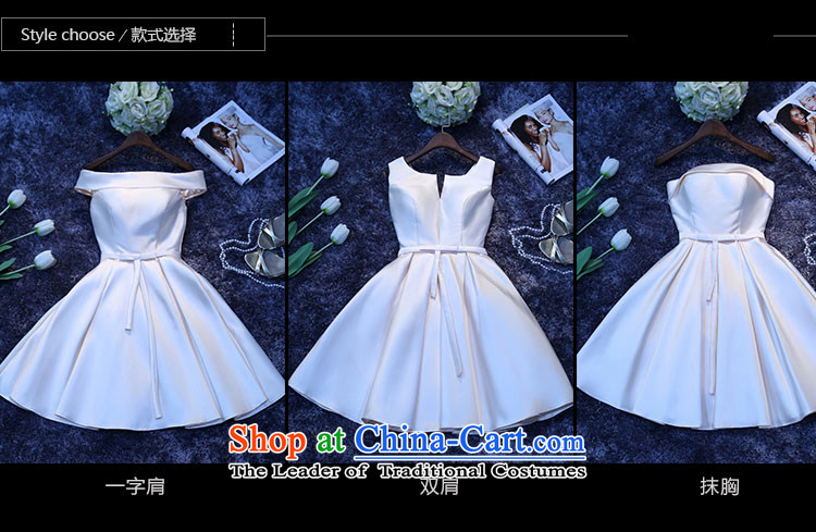 Jiang bridesmaid dresses seal 2015 autumn and winter Korean word shoulder shoulders Dress Short of champagne color small dress sister skirt banquet moderator evening dresses women and one Field shoulder S picture, prices, brand platters! The elections are supplied in the national character of distribution, so action, buy now enjoy more preferential! As soon as possible.