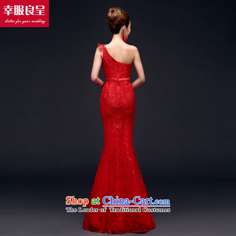 The privilege of serving-leung bows services evening dresses 2015 new red bride wedding dress long to align the evening drink red 2XL, services had served a crowsfoot-leung , , , shopping on the Internet