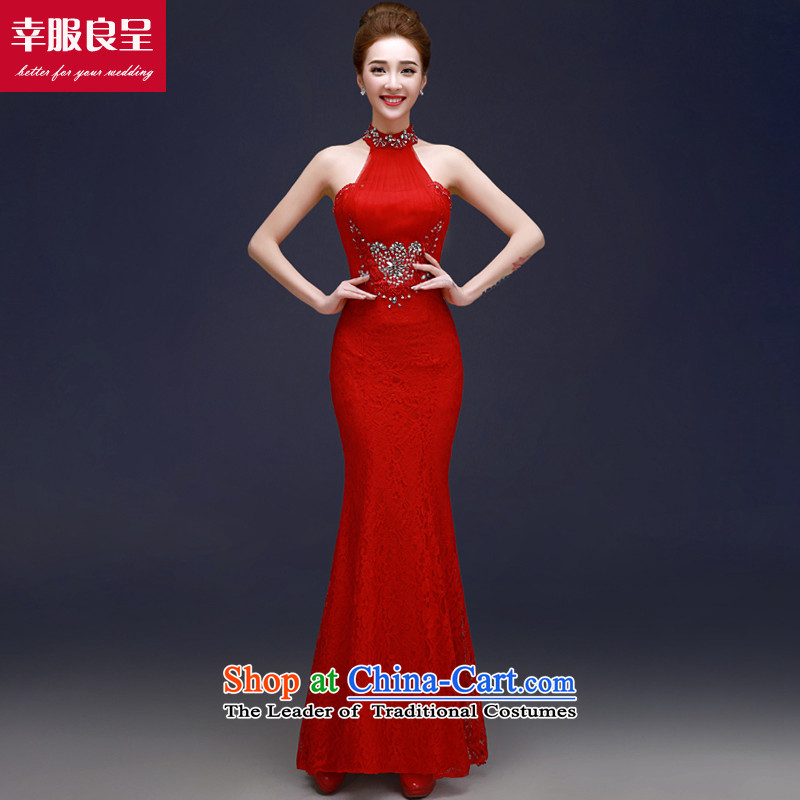 The privilege of serving-leung evening dresses 2015 new red bride wedding dress annual meeting of persons chairing the banquet crowsfoot red -leung to honor 2XL, shopping on the Internet has been pressed.
