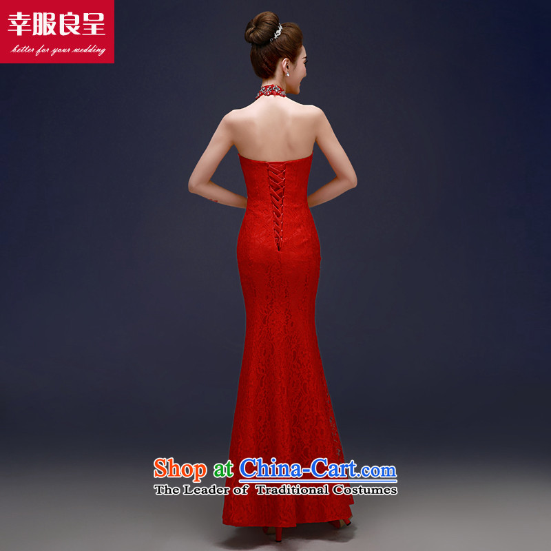 The privilege of serving-leung evening dresses 2015 new red bride wedding dress annual meeting of persons chairing the banquet crowsfoot red -leung to honor 2XL, shopping on the Internet has been pressed.