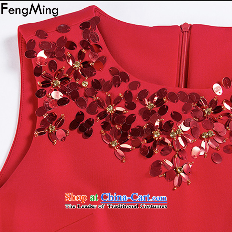 Hsbc Holdings plc European Large Site Ming vest skirt autumn and winter 2015 annual meeting of the small dress uniform bride space on-chip cotton dress red XL, HSBC Holdings plc (fengming ming) has been pressed shopping on the Internet