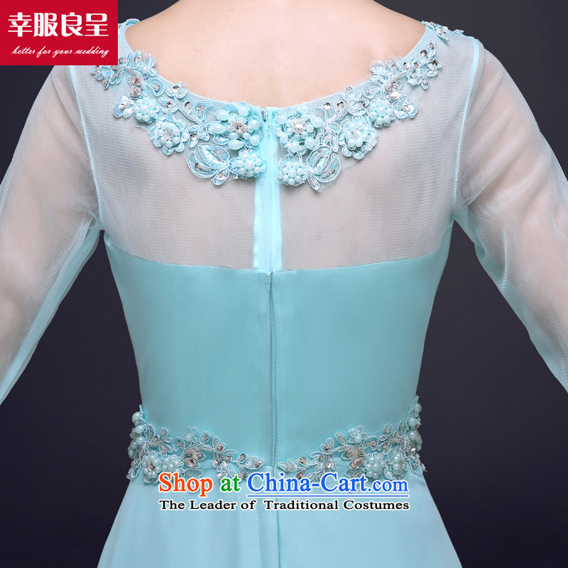 The privilege of serving-leung evening dresses long 2015 new stylish upmarket Ms. Banquet Sau San moderator dress blue , a service-leung , , , shopping on the Internet
