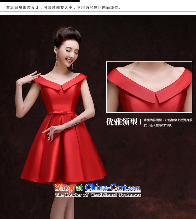 The privilege of serving-leung bows services new short, 2015 Red slotted shoulder bridesmaid to serve small in female dress and sisters into wine service light blue L picture, prices, brand platters! The elections are supplied in the national character of distribution, so action, buy now enjoy more preferential! As soon as possible.