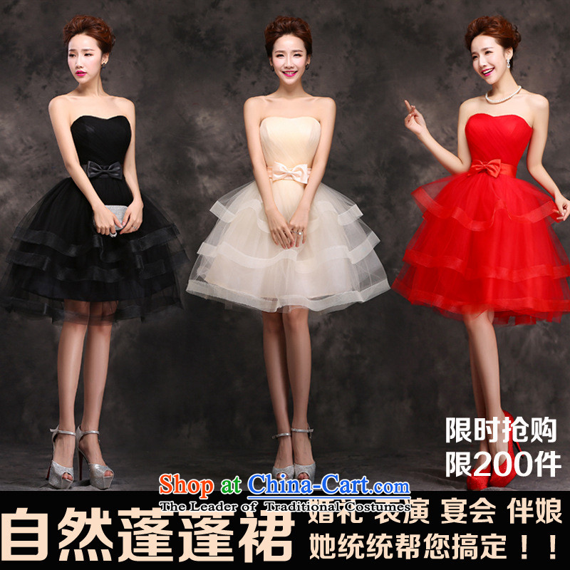 2015 Autumn and winter new champagne color bridesmaid Dress Short, small in marriages bows evening dresses female champagne color XL Photo, prices, brand platters! The elections are supplied in the national character of distribution, so action, buy now enjoy more preferential! As soon as possible.