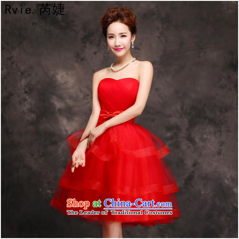 2015 Autumn and winter new champagne color bridesmaid Dress Short, small in marriages bows evening dresses female champagne color XL, and involved (rvie.) , , , shopping on the Internet