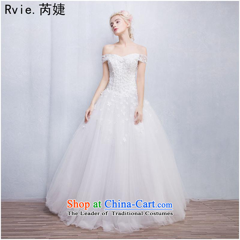 2015 Autumn and winter new word shoulder wedding dresses on Korean-style package your shoulders to an idyllic wedding Flower Fairies  align to?L