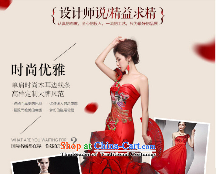 New evening dress of autumn and winter 2015 new crowsfoot bows to China wind will long single shoulder dress red S picture, prices, brand platters! The elections are supplied in the national character of distribution, so action, buy now enjoy more preferential! As soon as possible.